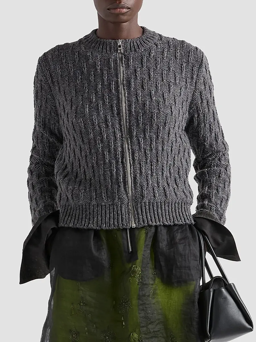 Prada Women's Wool and Alpaca Cardigan | Thumbnail 3 Prada Women's Wool and Alpaca Cardigan | Thumbnail 3