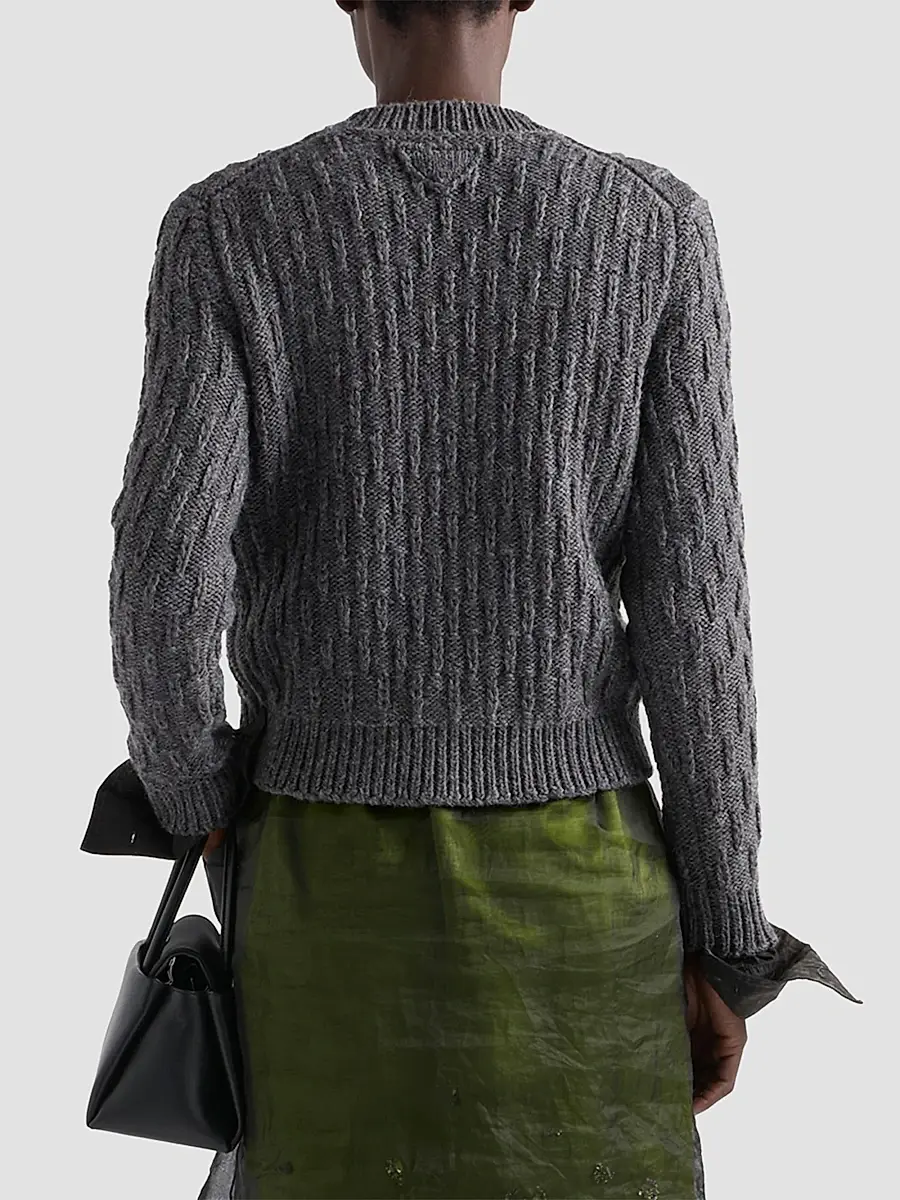 Prada Women's Wool and Alpaca Cardigan | Thumbnail 5 Prada Women's Wool and Alpaca Cardigan | Thumbnail 5