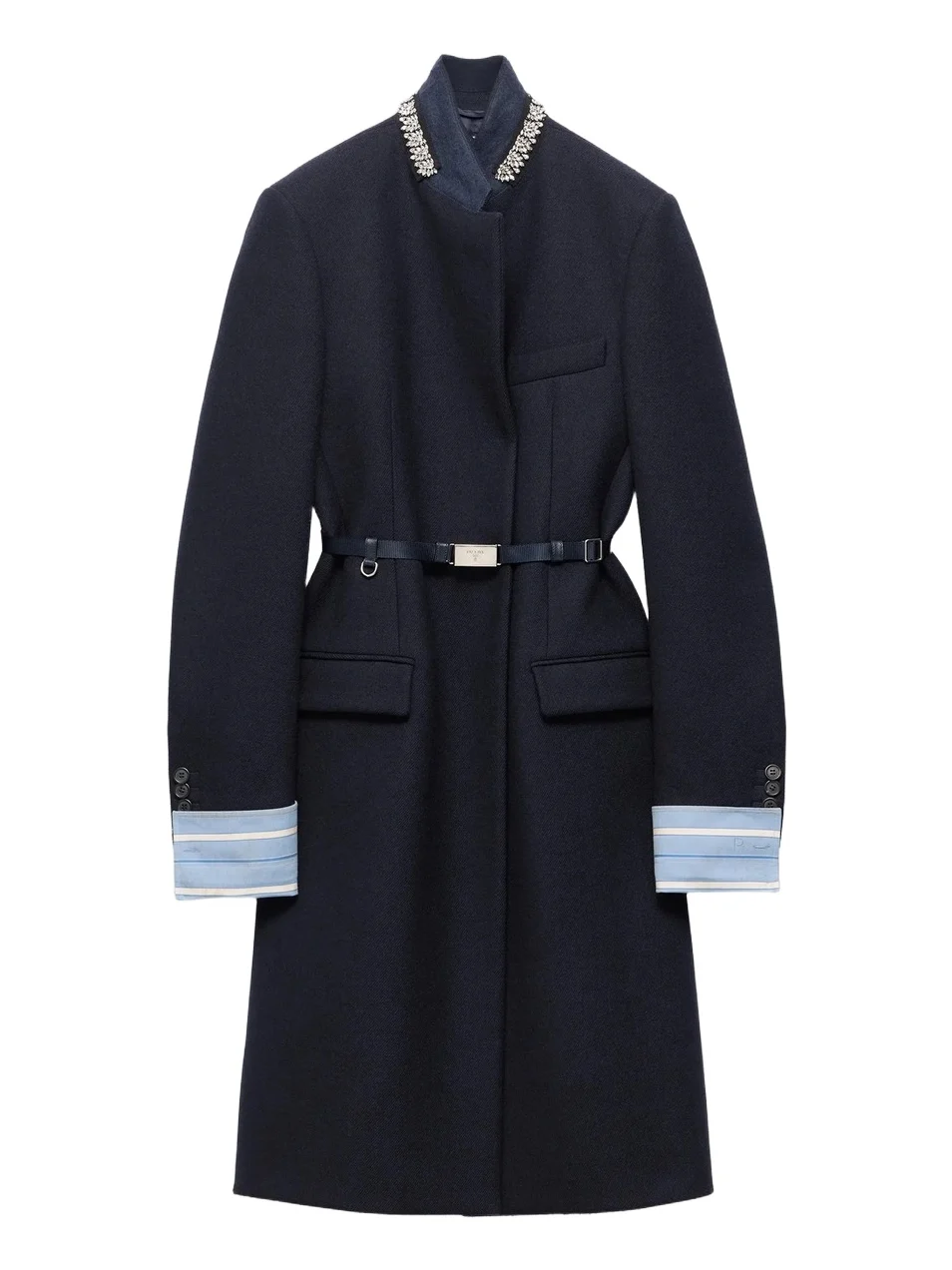 Women's Single-Breasted Embroidered Double Wool Coat Women's Single-Breasted Embroidered Double Wool Coat
