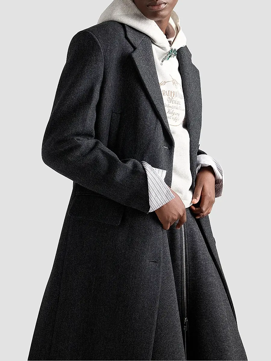 Prada Women's Double Wool Midi-Skirt | Thumbnail 3