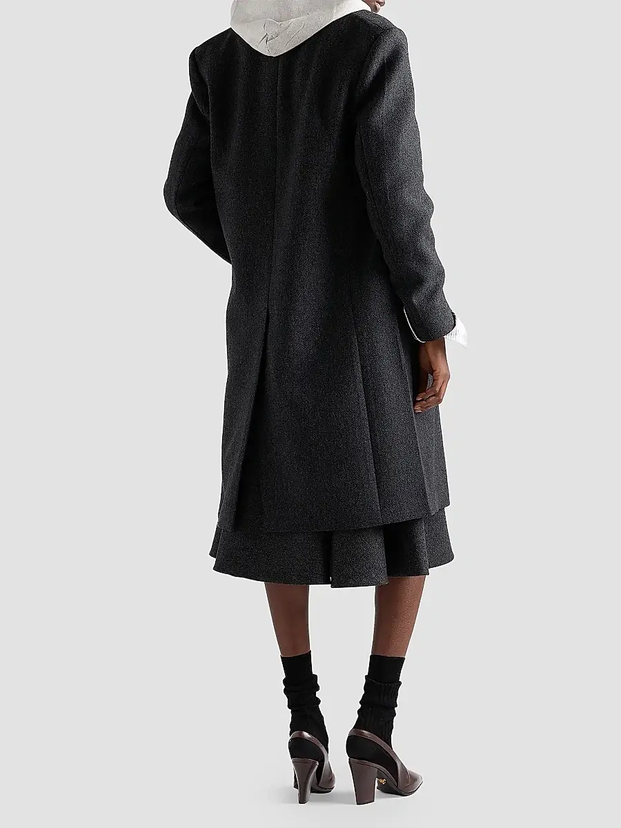 Prada Women's Double Wool Midi-Skirt | Thumbnail 5
