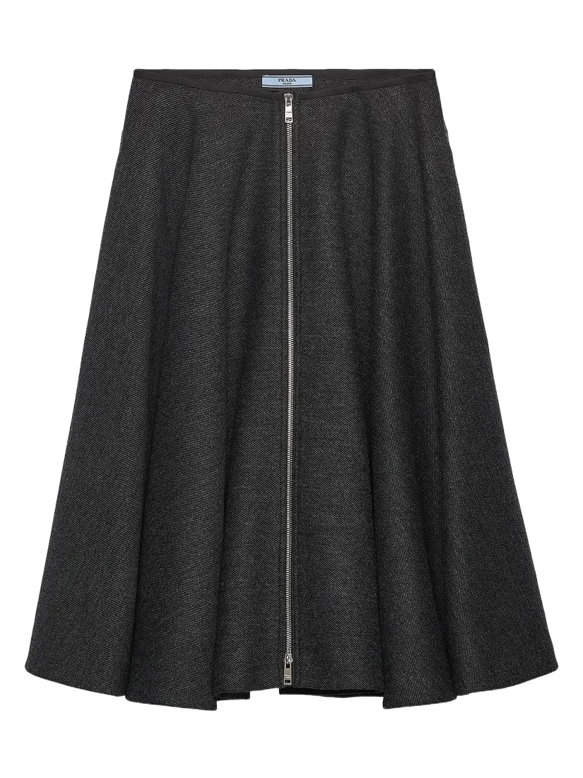 Women's Double Wool Midi-Skirt