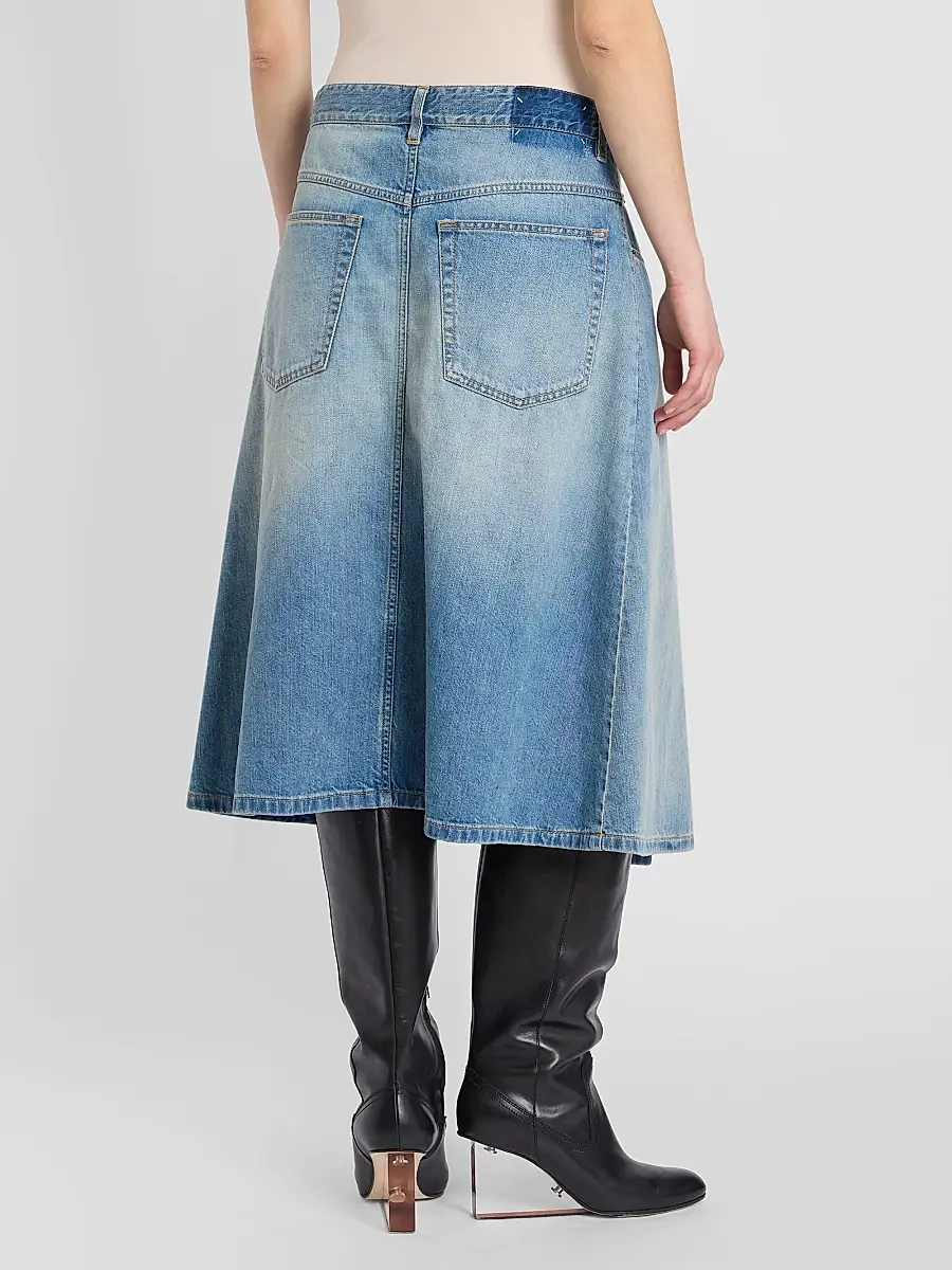 Maison Margiela Women's Wrap A-Line Denim Midi Skirt | Thumbnail 3 Maison Margiela Women's Wrap A-Line Denim Midi Skirt | Thumbnail 3
