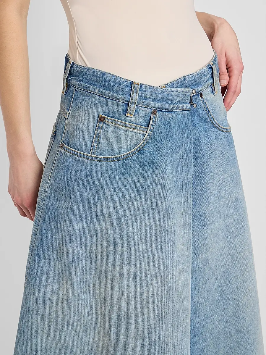 Maison Margiela Women's Wrap A-Line Denim Midi Skirt | Thumbnail 5 Maison Margiela Women's Wrap A-Line Denim Midi Skirt | Thumbnail 5
