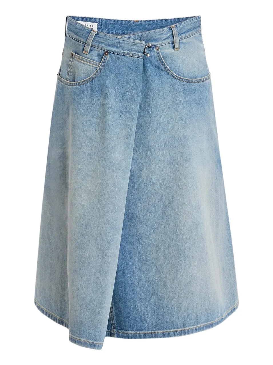 Women's Wrap A-Line Denim Midi Skirt
