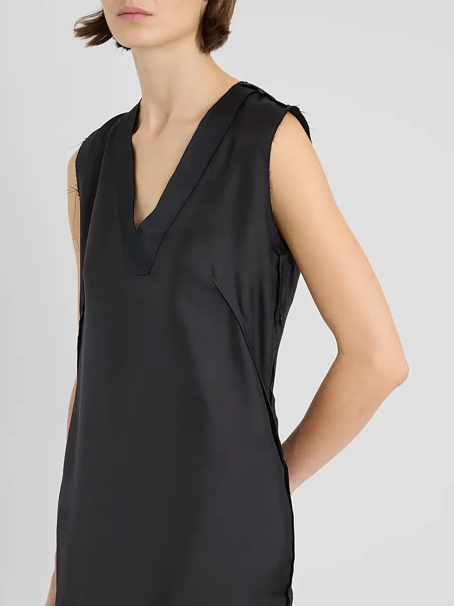 Maison Margiela Women's Silk V-Neck Knee-Length Dress | Thumbnail 5