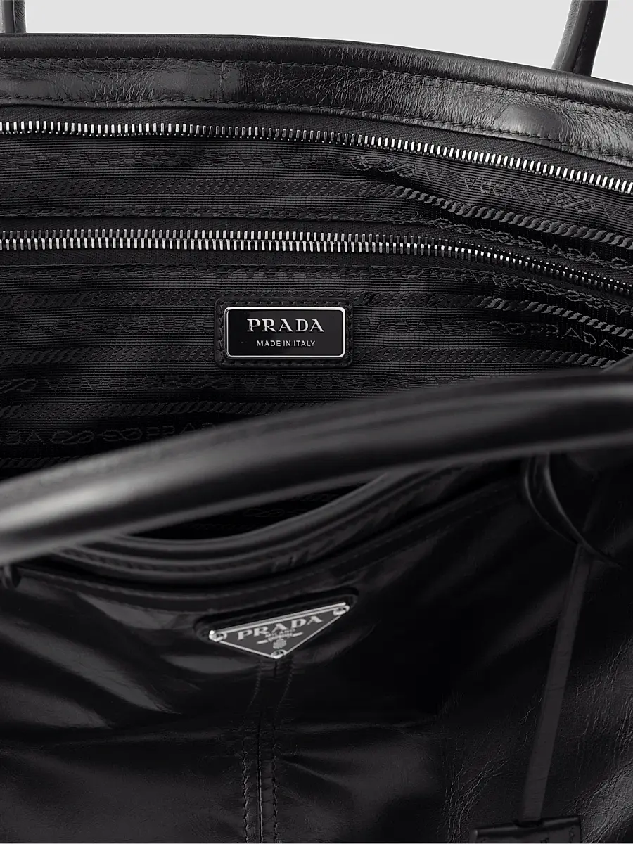 Prada Men's Bonnie Leather Tote Bag | Thumbnail 4