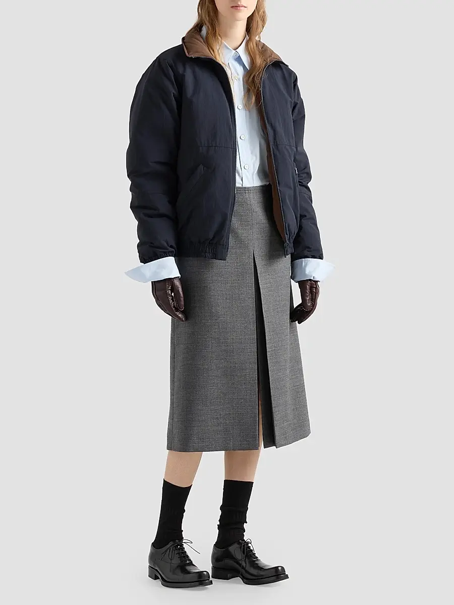 Prada Women's Reversible Re-nylon Down Jacket | Thumbnail 2 Prada Women's Reversible Re-nylon Down Jacket | Thumbnail 2