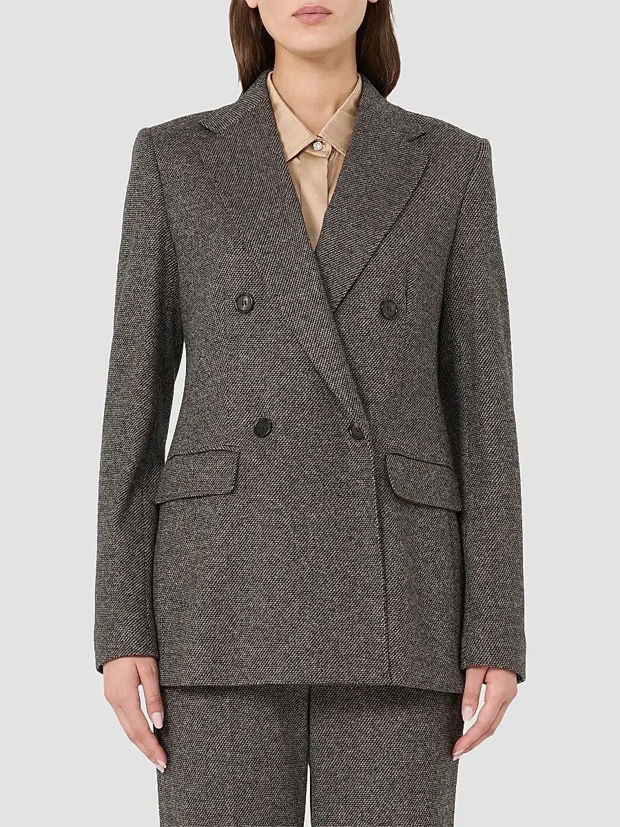 Max Mara Women's Double Breasted Jacquard Jersey Blazer | Thumbnail 3 Max Mara Women's Double Breasted Jacquard Jersey Blazer | Thumbnail 3