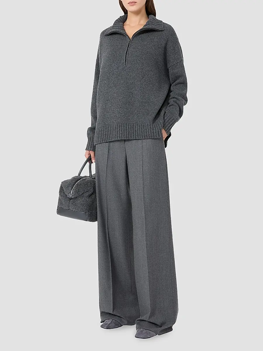 Max Mara Women's High Waisted Wool Trousers | Thumbnail 2 Max Mara Women's High Waisted Wool Trousers | Thumbnail 2