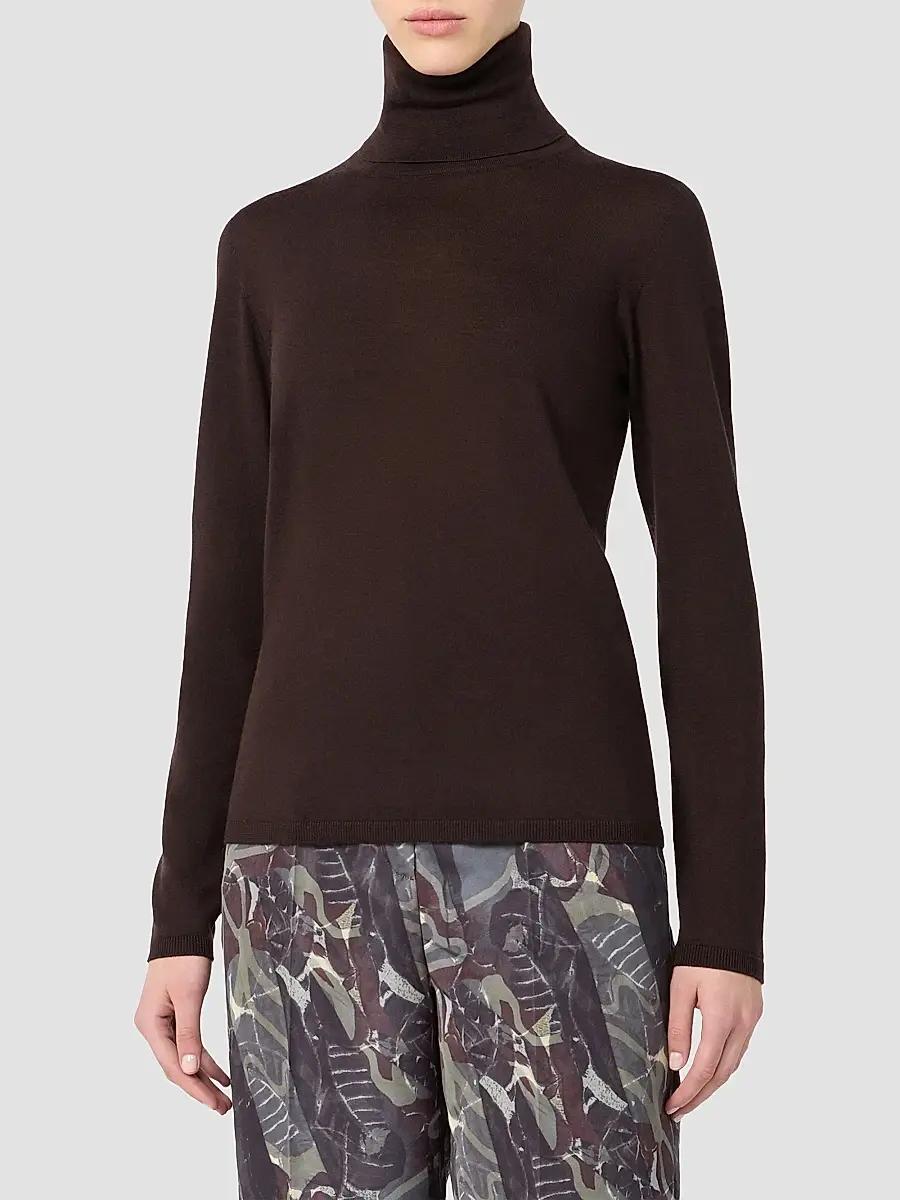 Max Mara Women's Wool Yarn Polo Neck Sweater | Thumbnail 3