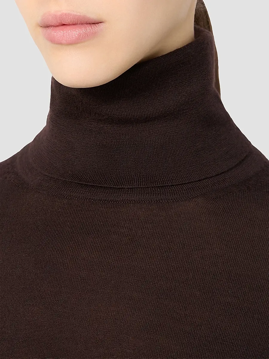 Max Mara Women's Wool Yarn Polo Neck Sweater | Thumbnail 5
