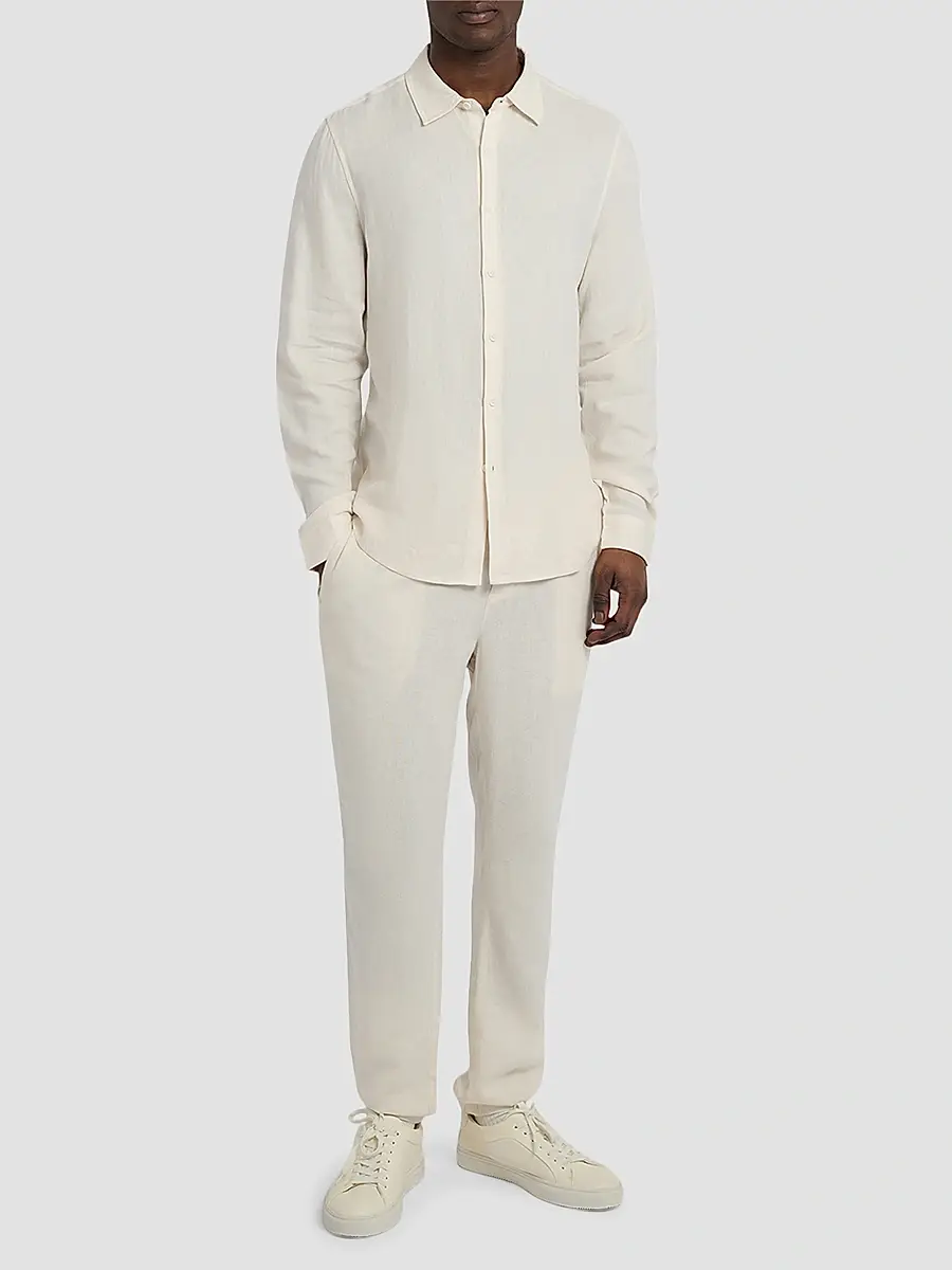Onia Men's Standard-Fit Linen-Blend Shirt | Thumbnail 2 Onia Men's Standard-Fit Linen-Blend Shirt | Thumbnail 2