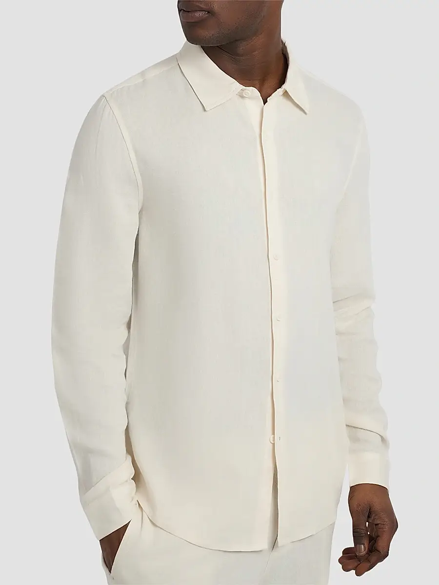 Onia Men's Standard-Fit Linen-Blend Shirt | Thumbnail 4 Onia Men's Standard-Fit Linen-Blend Shirt | Thumbnail 4