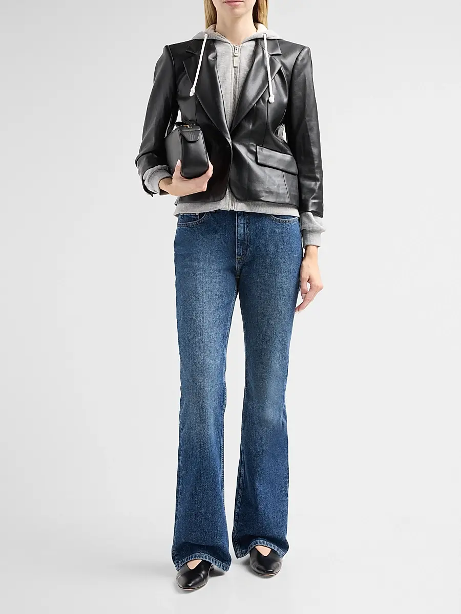 Cinq à Sept Women's Faux Leather Le Petit Khloe Blazer | Thumbnail 2 Cinq à Sept Women's Faux Leather Le Petit Khloe Blazer | Thumbnail 2