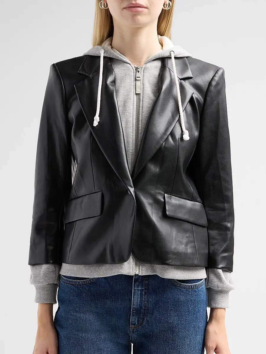 Cinq à Sept Women's Faux Leather Le Petit Khloe Blazer | Thumbnail 5 Cinq à Sept Women's Faux Leather Le Petit Khloe Blazer | Thumbnail 5