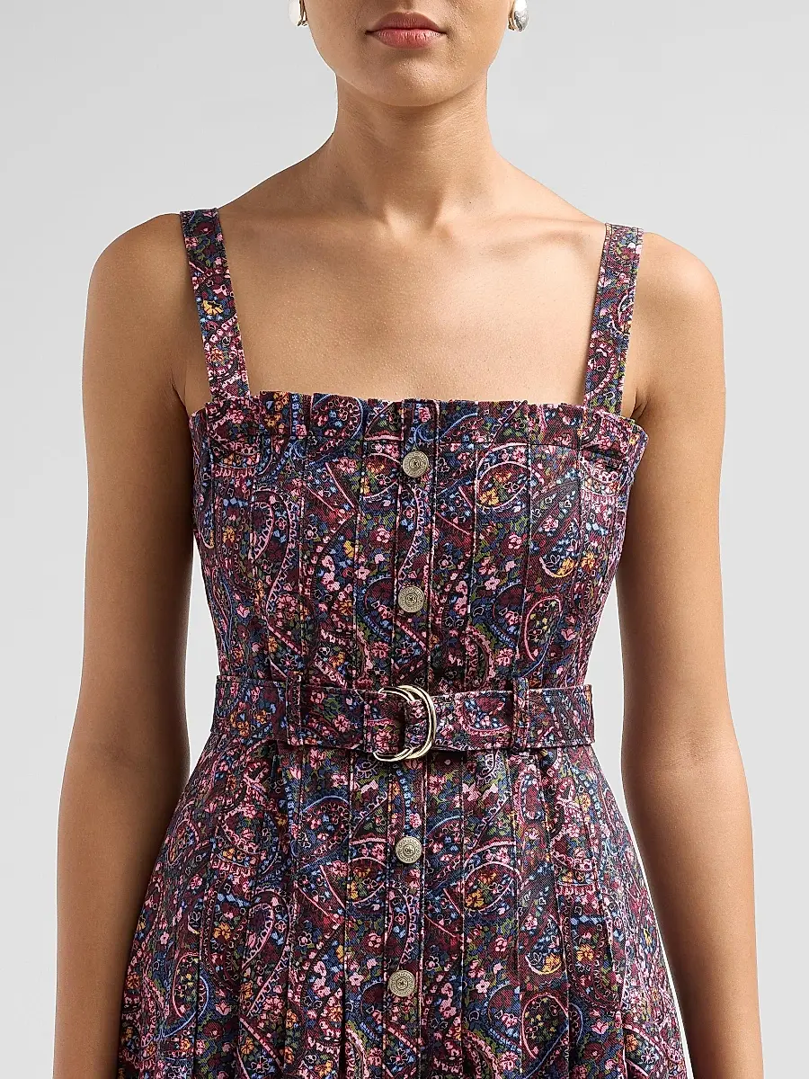 Cinq à Sept Women's Branwen Paisley Denim Midi Dress | Thumbnail 5