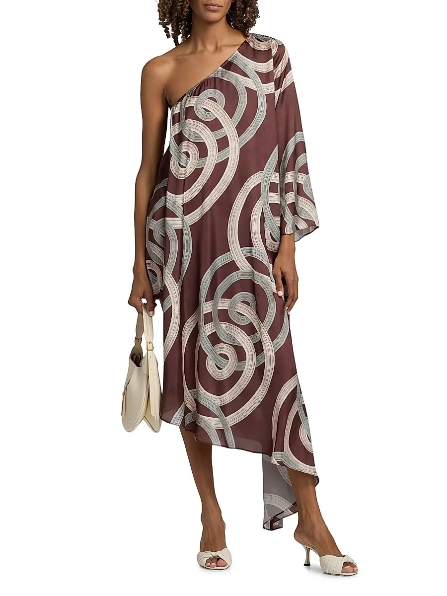 Misa Los Angeles Women's Victoria Asymmetric One-Shoulder Midi-Dress | Thumbnail 3 Misa Los Angeles Women's Victoria Asymmetric One-Shoulder Midi-Dress | Thumbnail 3