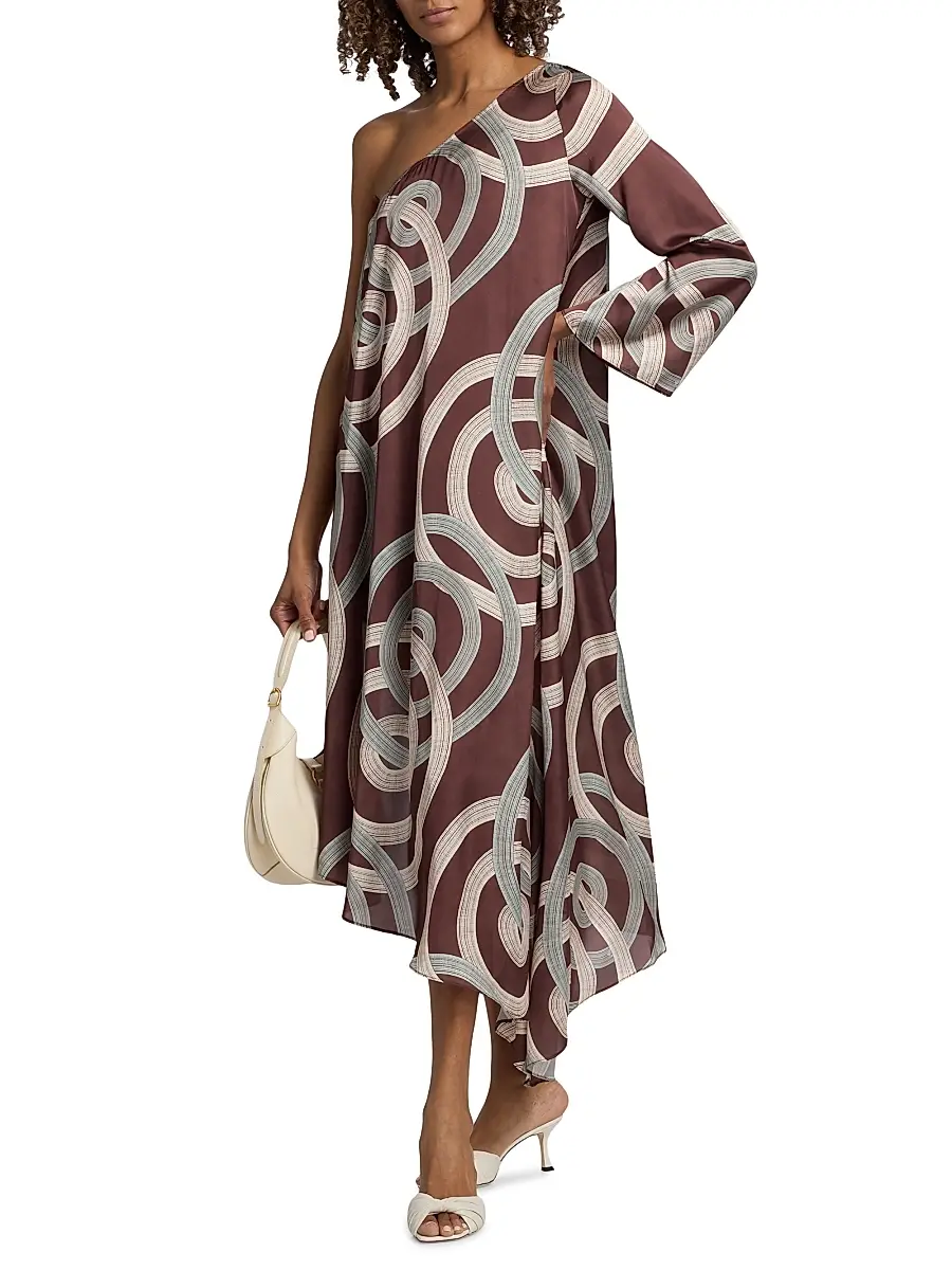 Misa Los Angeles Women's Victoria Asymmetric One-Shoulder Midi-Dress | Thumbnail 4 Misa Los Angeles Women's Victoria Asymmetric One-Shoulder Midi-Dress | Thumbnail 4