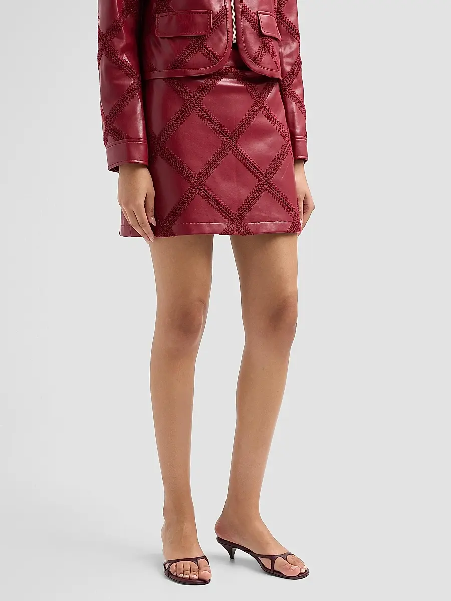 Cinq à Sept Women's Audree Faux-Leather Mini Skirt | Thumbnail 4 Cinq à Sept Women's Audree Faux-Leather Mini Skirt | Thumbnail 4