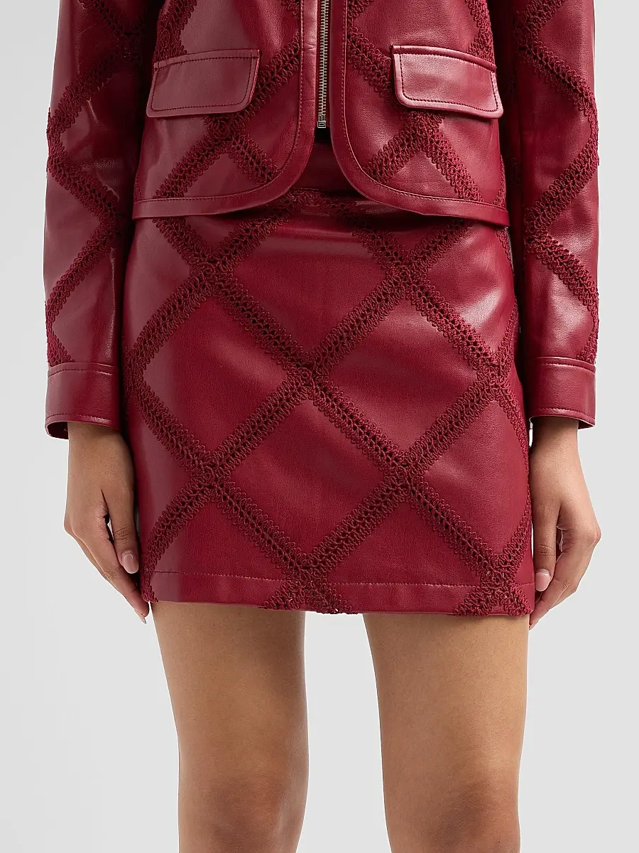 Cinq à Sept Women's Audree Faux-Leather Mini Skirt | Thumbnail 5 Cinq à Sept Women's Audree Faux-Leather Mini Skirt | Thumbnail 5