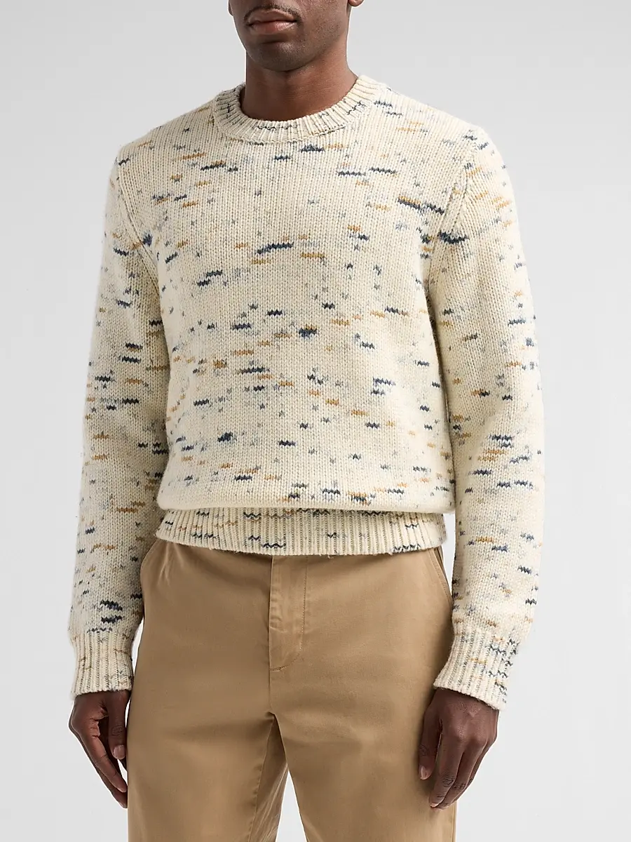 Vince Men's Super Space-Dye Merino Wool Crewneck Sweater | Thumbnail 4 Vince Men's Super Space-Dye Merino Wool Crewneck Sweater | Thumbnail 4
