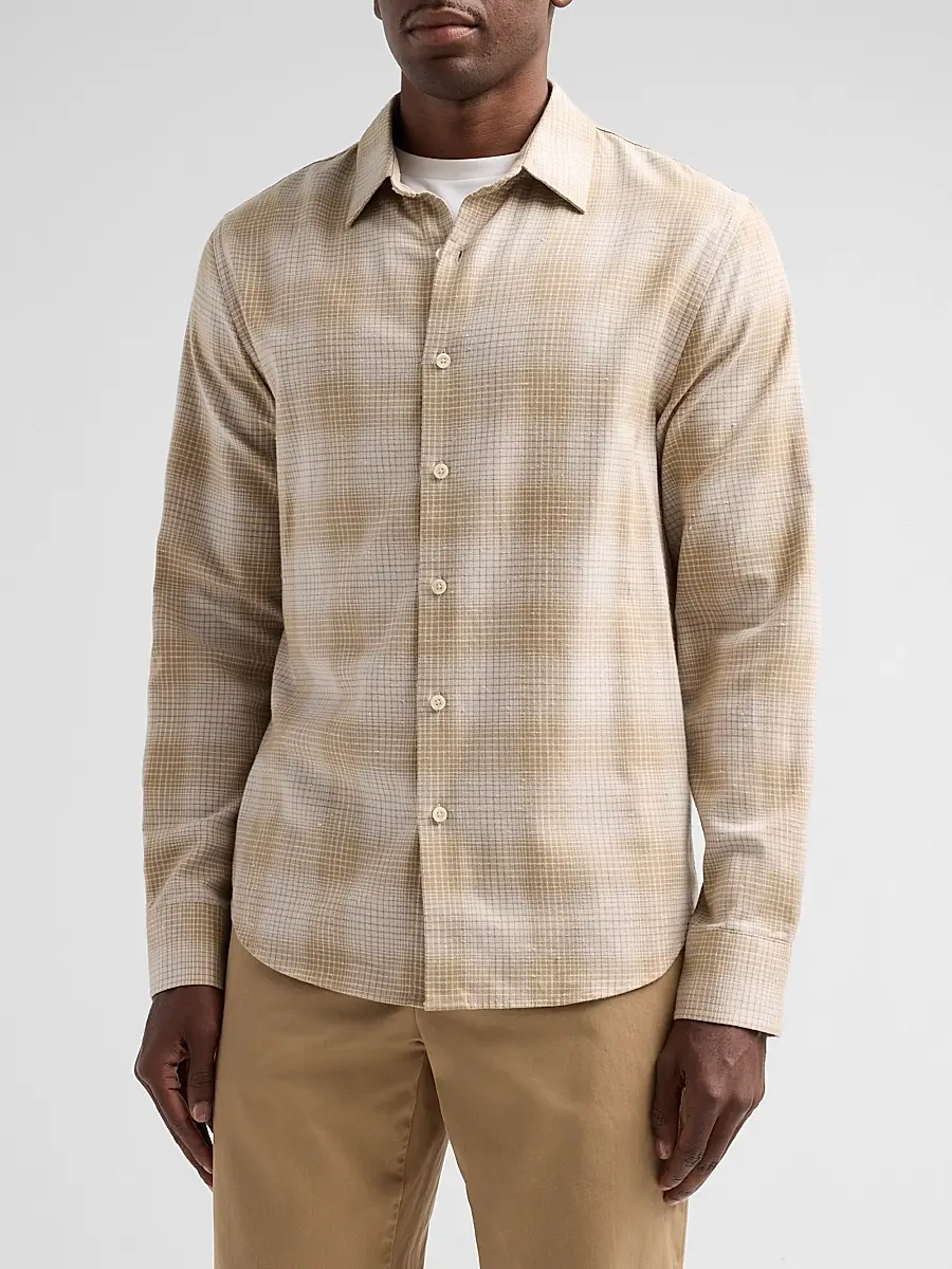 Vince Men's Ballow Plaid Cotton Shirt | Thumbnail 4