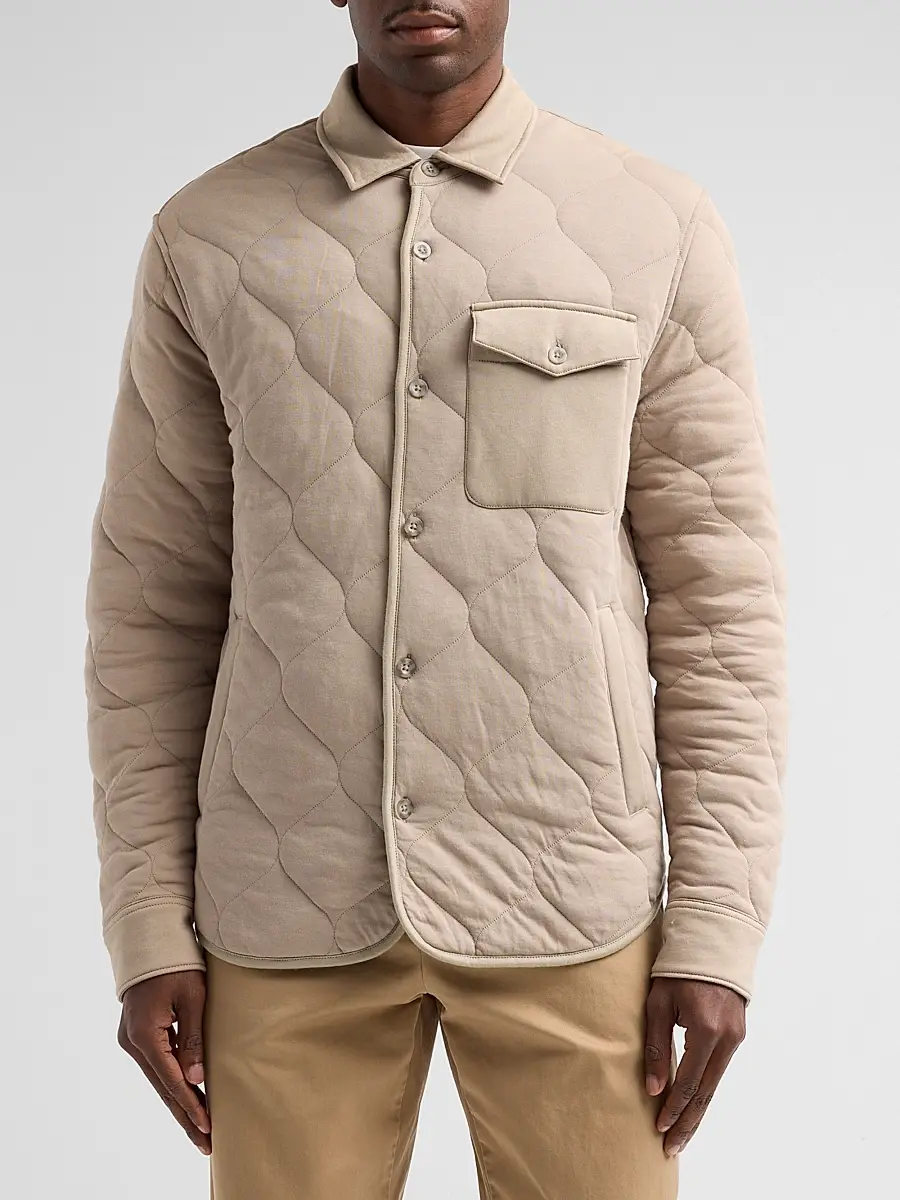 Vince Men's Cotton Quilted Shirt Jacket | Thumbnail 4 Vince Men's Cotton Quilted Shirt Jacket | Thumbnail 4