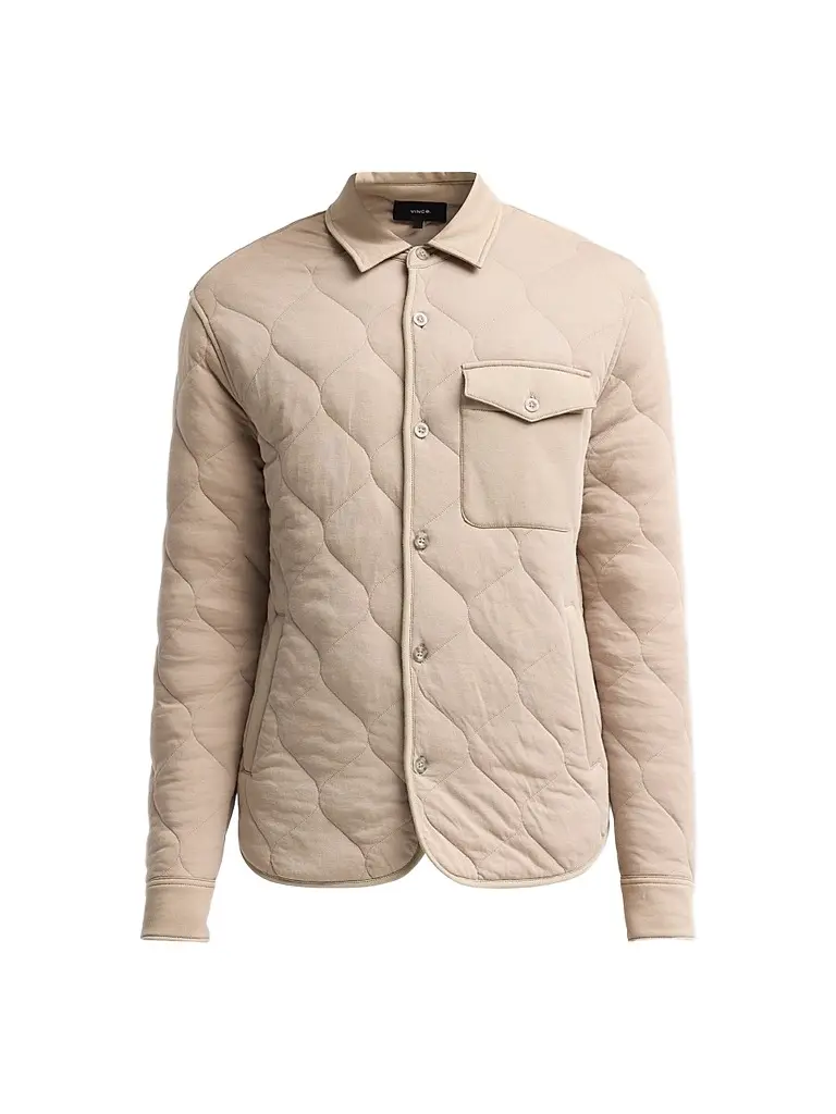 Vince Men's Cotton Quilted Shirt Jacket - Pavement - Size XXL | Image 1 Vince Men's Cotton Quilted Shirt Jacket - Pavement - Size XXL | Image 1