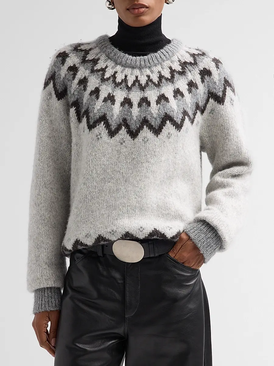 Nili Lotan Women's Alan Fair Isle Alpaca-Wool Blend Sweater | Thumbnail 4 Nili Lotan Women's Alan Fair Isle Alpaca-Wool Blend Sweater | Thumbnail 4