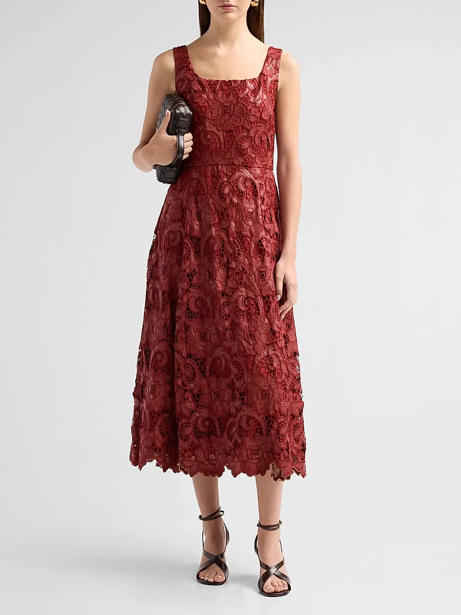 Elie Tahari Women's Chayenne Guipure-Lace Midi Dress | Thumbnail 2 Elie Tahari Women's Chayenne Guipure-Lace Midi Dress | Thumbnail 2