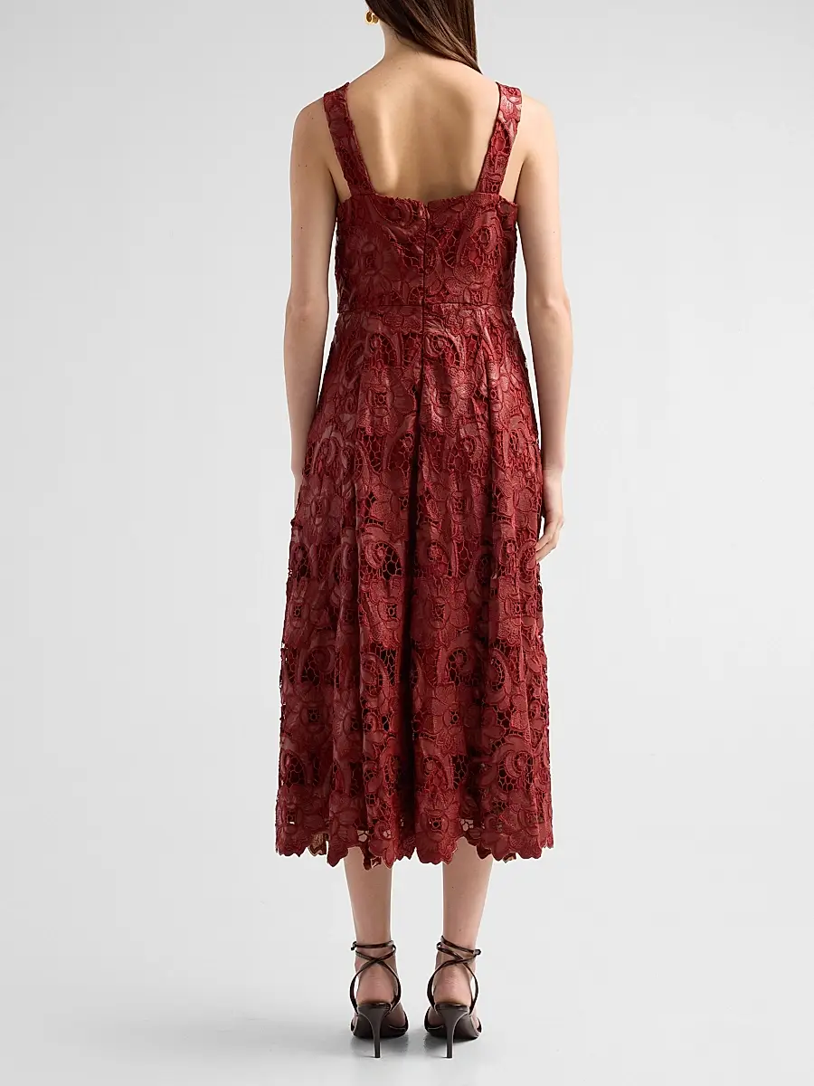 Elie Tahari Women's Chayenne Guipure-Lace Midi Dress | Thumbnail 3 Elie Tahari Women's Chayenne Guipure-Lace Midi Dress | Thumbnail 3