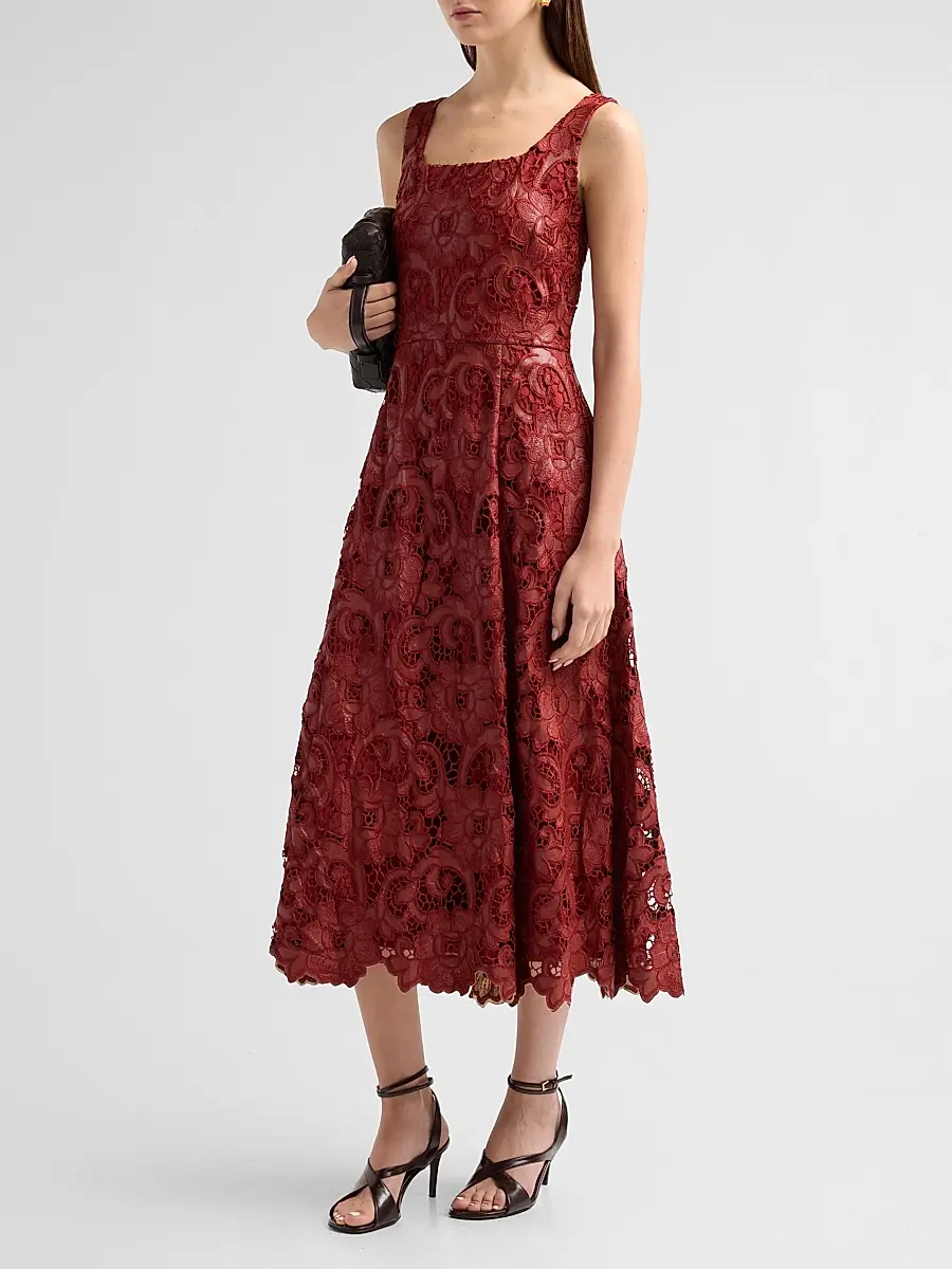 Elie Tahari Women's Chayenne Guipure-Lace Midi Dress | Thumbnail 4 Elie Tahari Women's Chayenne Guipure-Lace Midi Dress | Thumbnail 4