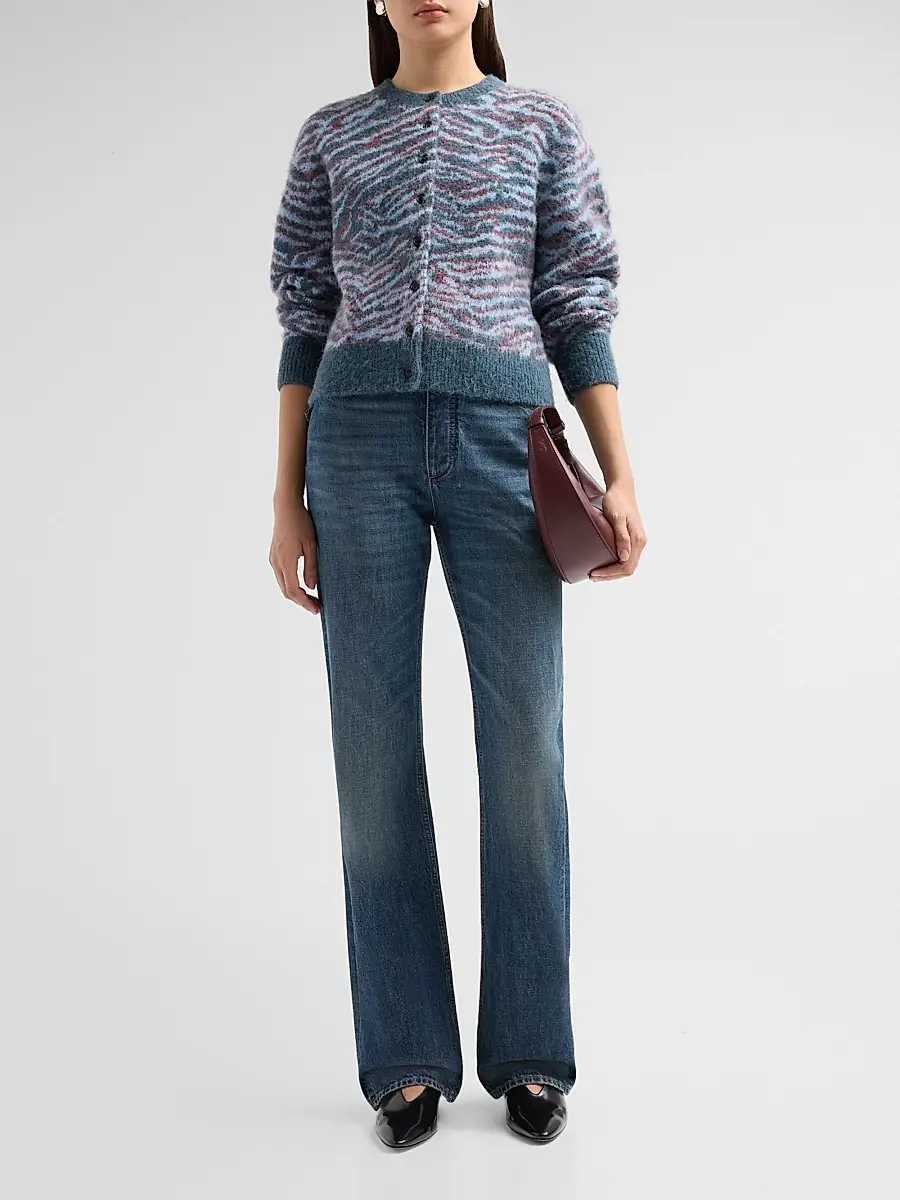 3.1 Phillip Lim Women's Tiger Wool-Blend Crewneck Cardigan | Thumbnail 2 3.1 Phillip Lim Women's Tiger Wool-Blend Crewneck Cardigan | Thumbnail 2