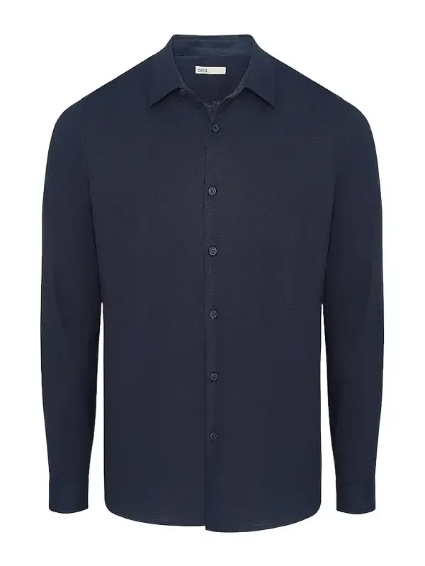 Men's Stretch Linen-Blend Shirt