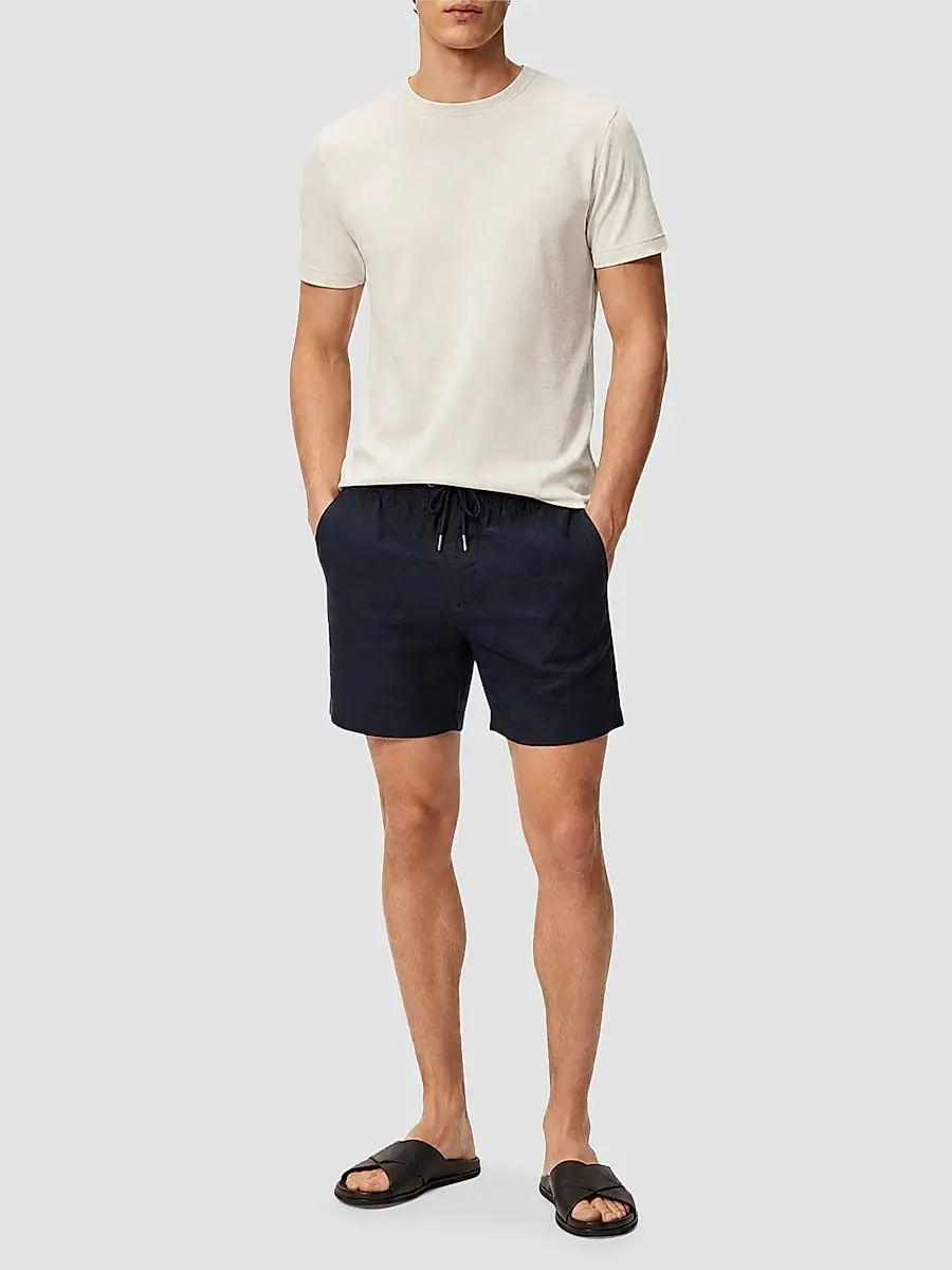 Onia Men's Stretch Linen-Blend Drawstring Shorts | Thumbnail 2 Onia Men's Stretch Linen-Blend Drawstring Shorts | Thumbnail 2