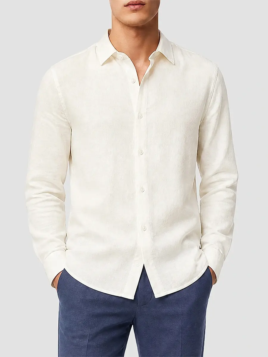Onia Men's Stretch Linen-Blend Shirt | Thumbnail 3 Onia Men's Stretch Linen-Blend Shirt | Thumbnail 3