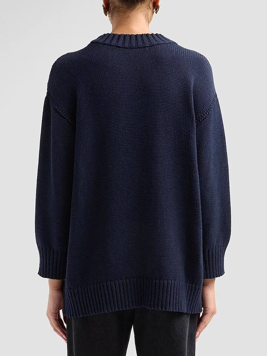 L'Agence Women's Loden Cotton Crewneck Sweater | Thumbnail 3 L'Agence Women's Loden Cotton Crewneck Sweater | Thumbnail 3