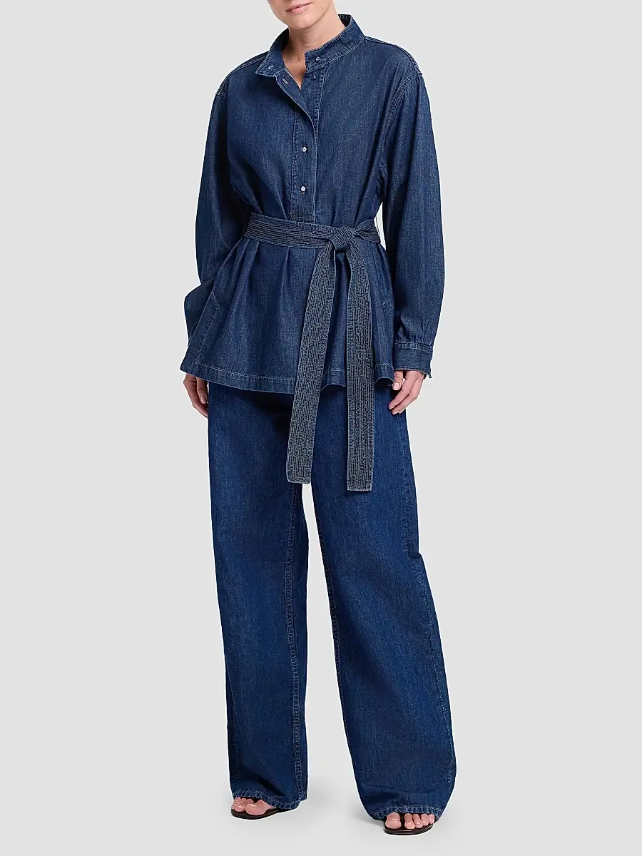 TWP Women's Denim Tamzin Belted Shirt | Thumbnail 2