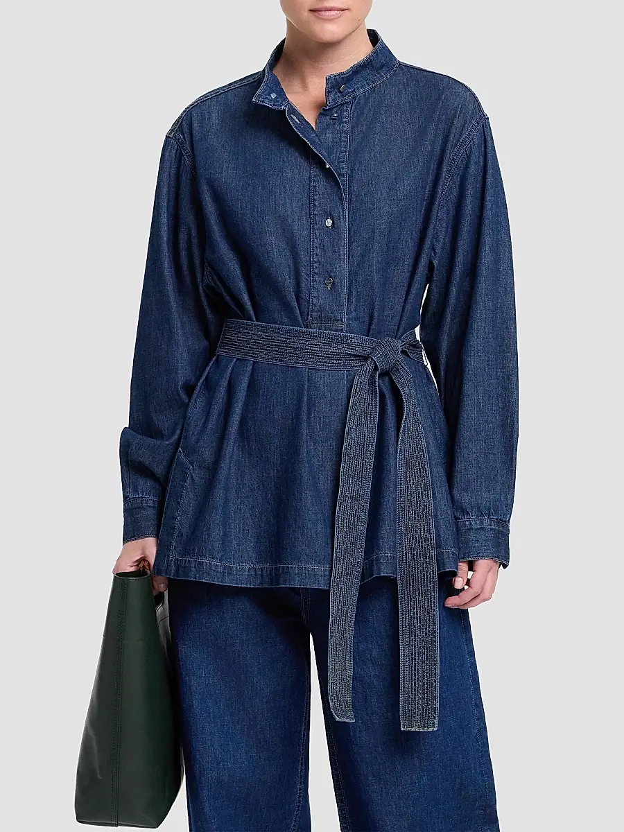 TWP Women's Denim Tamzin Belted Shirt | Thumbnail 4