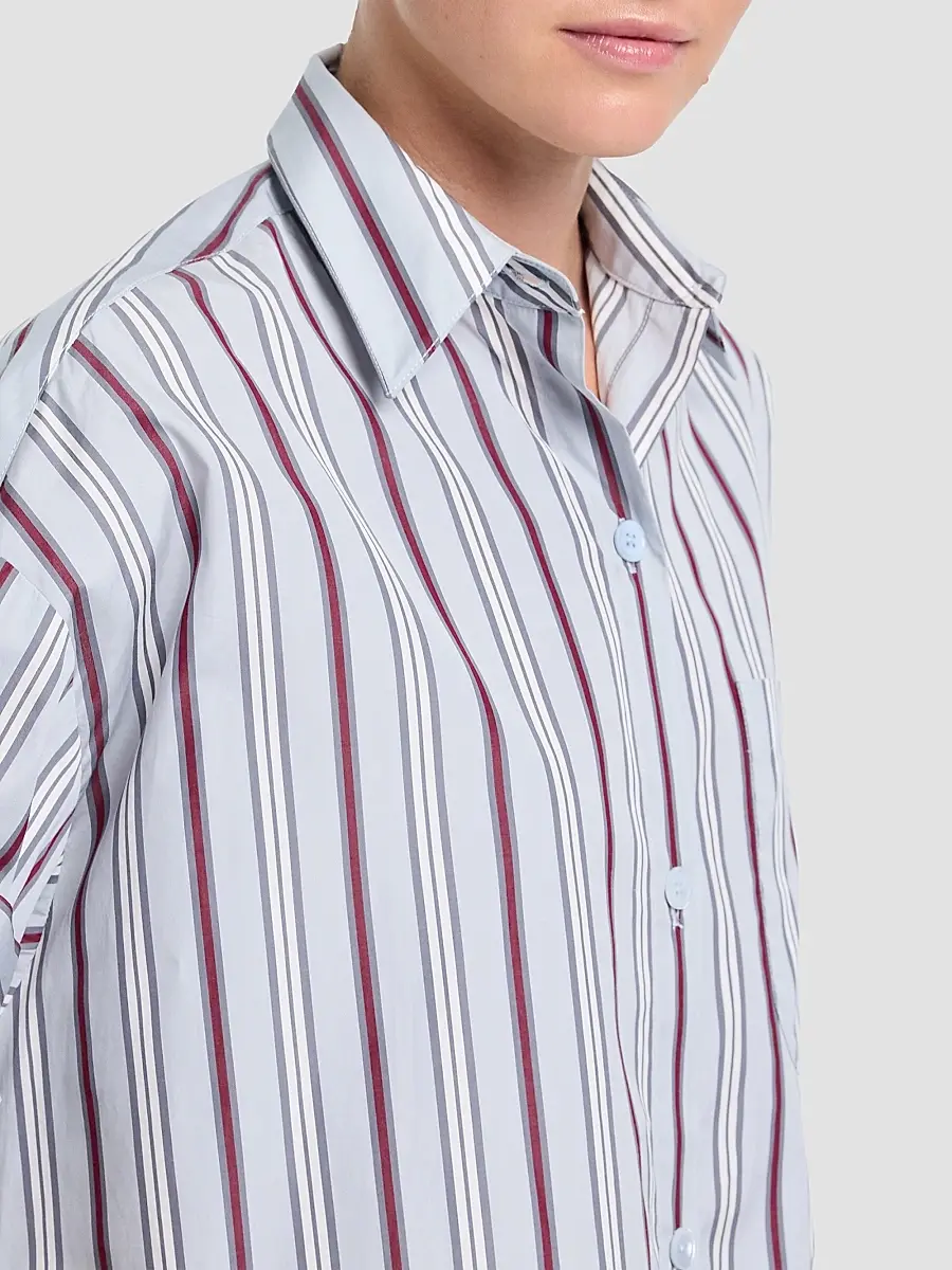 TWP Women's Next Ex Striped Cotton Crop Shirt | Thumbnail 5 TWP Women's Next Ex Striped Cotton Crop Shirt | Thumbnail 5