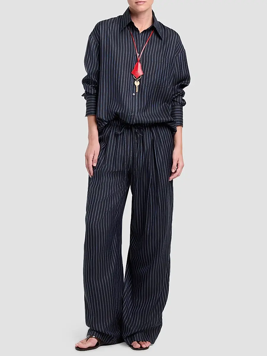 TWP Women's Striped Silk Pajama Pants | Thumbnail 2 TWP Women's Striped Silk Pajama Pants | Thumbnail 2