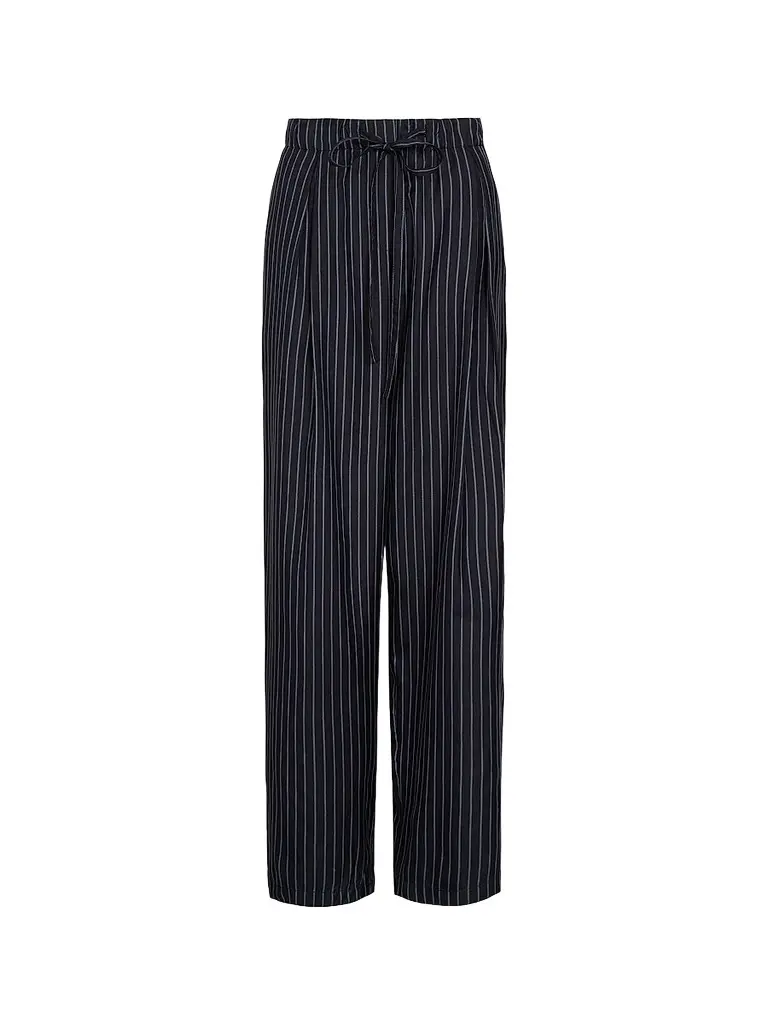 TWP Women's Striped Silk Pajama Pants - Blue Nights Turkish Coffee | Image 1 TWP Women's Striped Silk Pajama Pants - Blue Nights Turkish Coffee | Image 1