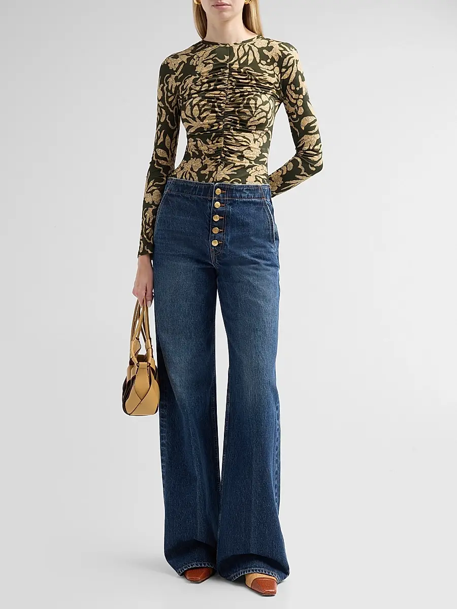 Ulla Johnson Women's Asha Floral Jersey Top | Thumbnail 2