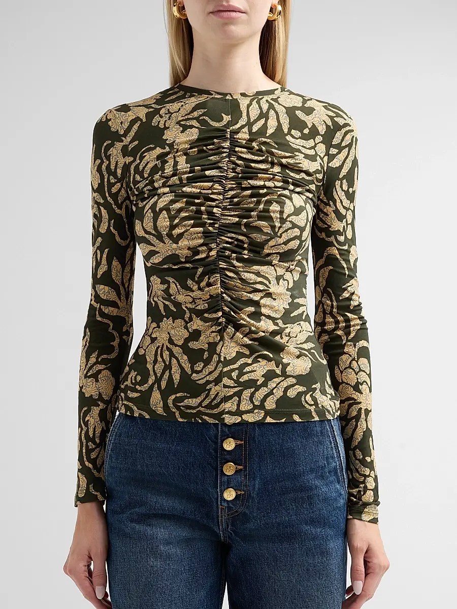 Ulla Johnson Women's Asha Floral Jersey Top | Thumbnail 5