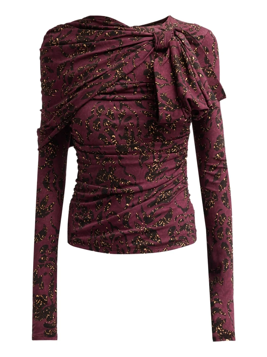 Women's Neema Printed Draped Jersey Top Women's Neema Printed Draped Jersey Top