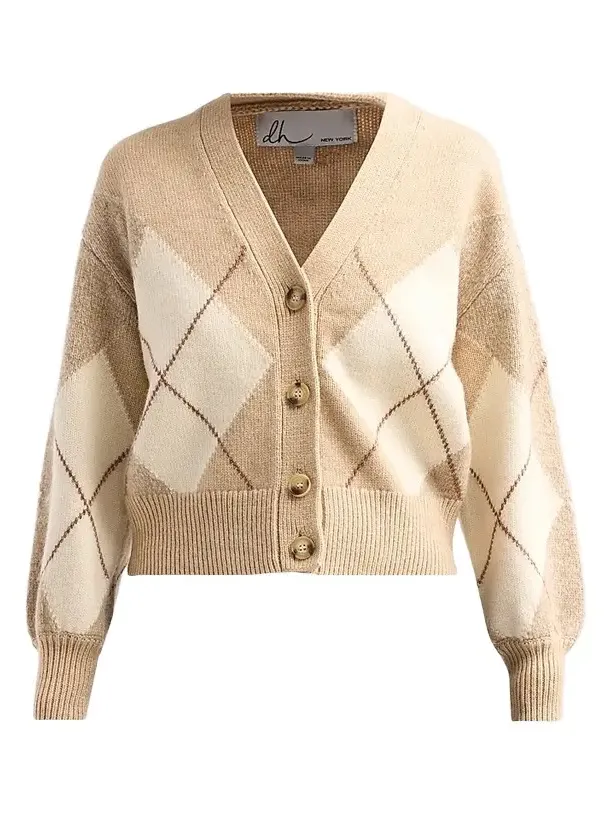 Women's Casette Argyle V-Neck Cardigan Women's Casette Argyle V-Neck Cardigan