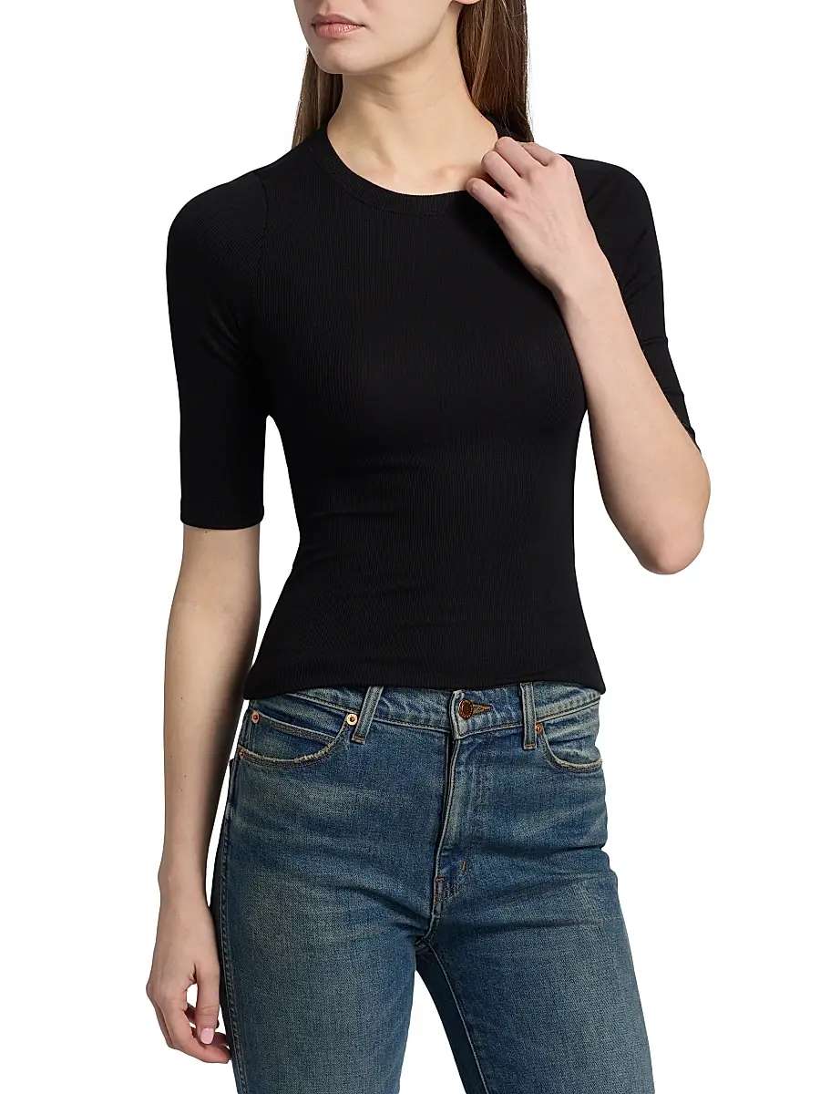 Jamie Haller Women's The Rib Elbow-Length Sleeve T-Shirt | Thumbnail 3 Jamie Haller Women's The Rib Elbow-Length Sleeve T-Shirt | Thumbnail 3
