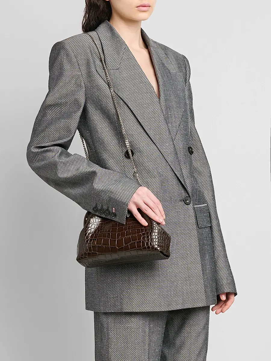 Stella McCartney Women's Falabella Croc-Embossed Clutch | Thumbnail 2 Stella McCartney Women's Falabella Croc-Embossed Clutch | Thumbnail 2
