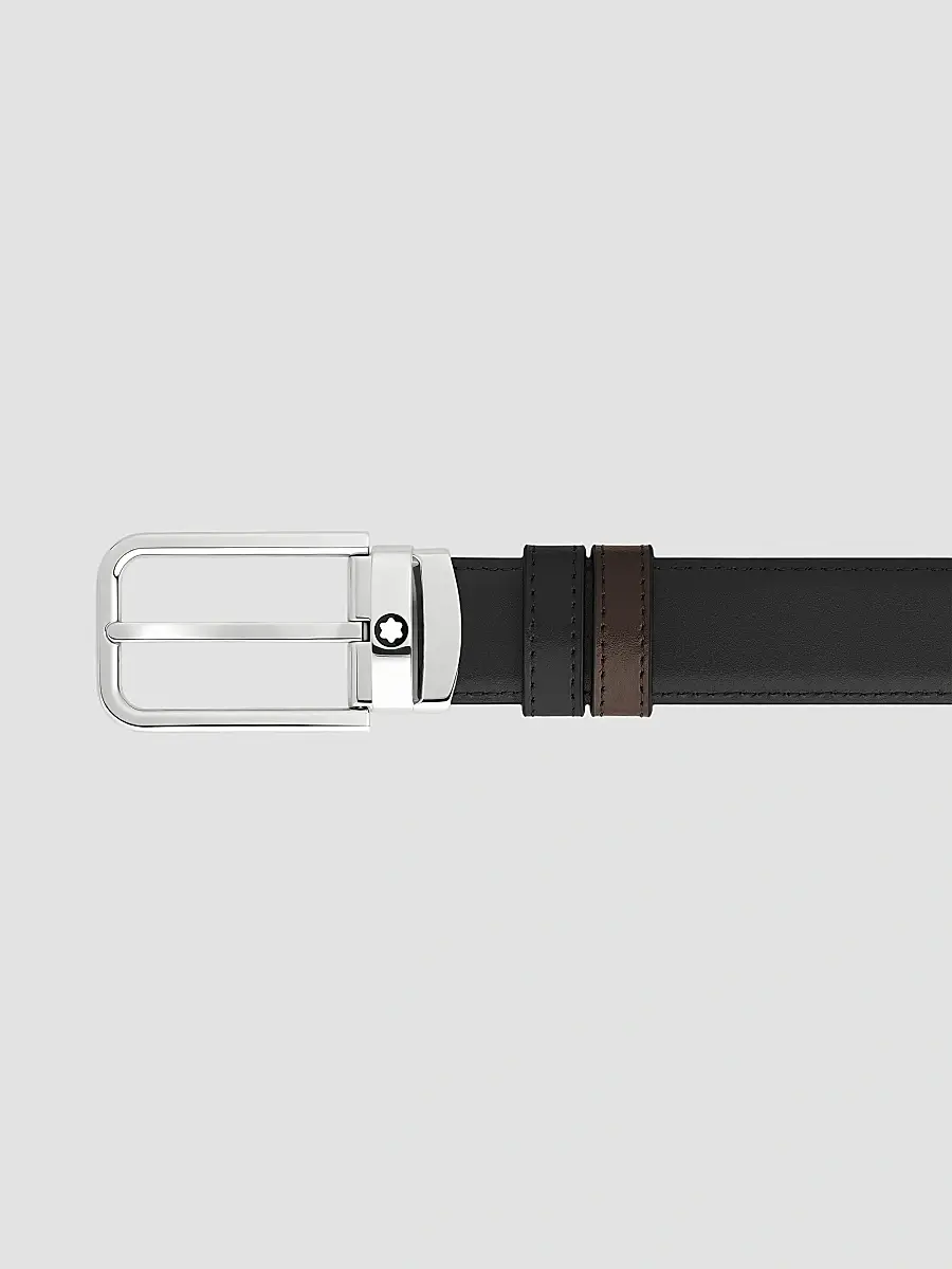 Montblanc Men's Reversible Two-Tone Leather Belt | Thumbnail 4 Montblanc Men's Reversible Two-Tone Leather Belt | Thumbnail 4